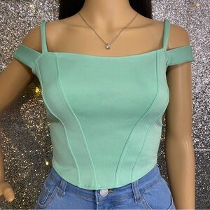 ‼️CLEARANCE Item‼️| Sea Green Bustier Top